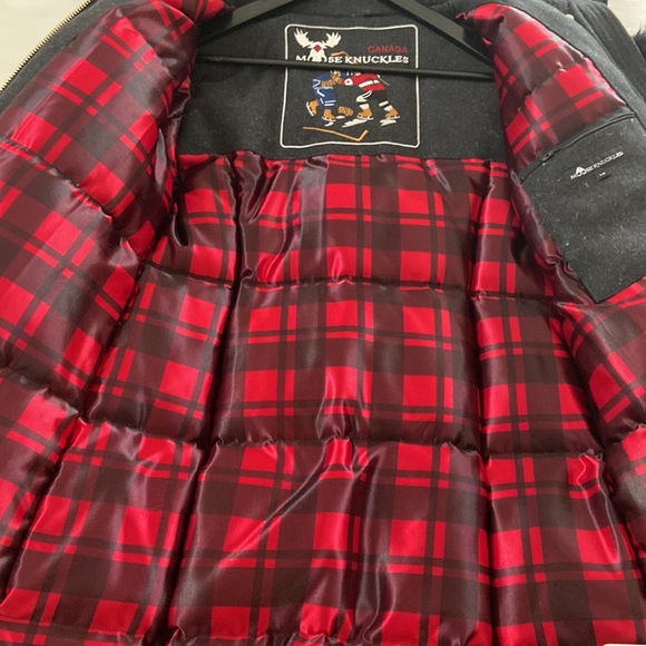 Special Edition Plaid Moose Knuckles Down Coat. - Picture 9 of 12